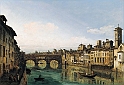 BELLOTTO BERNARDO (1721-1780) - L'arno con il Ponte Vecchio. (1742-43). Cambridge, Fitzwilli